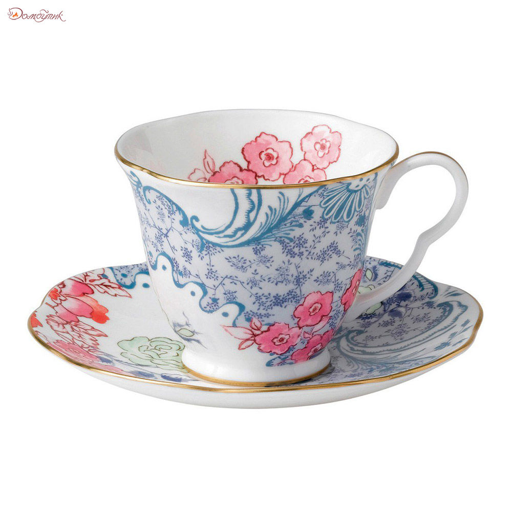 Чашка чайная с блюдцем Wedgwood Бабочки и цветы 180мл - фото 1