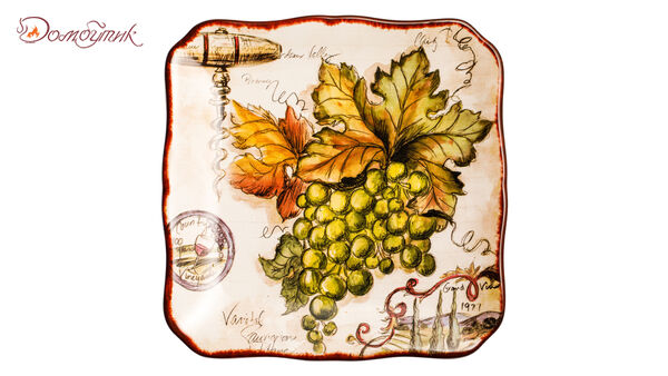 Тарелка закусочная Certified Int. Виноделие.Зеленый виноград 21 см, керамика - фото 1