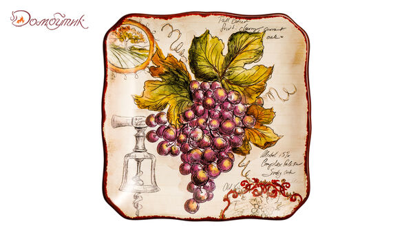 Тарелка закусочная Certified Int. Виноделие.Красный виноград-1 21 см, керамика - фото 1