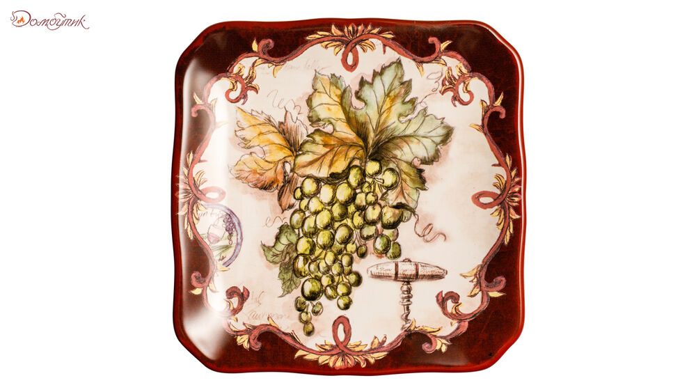 Тарелка пирожковая Certified Int. Виноделие.Зеленый виноград 15 см, керамика - фото 1