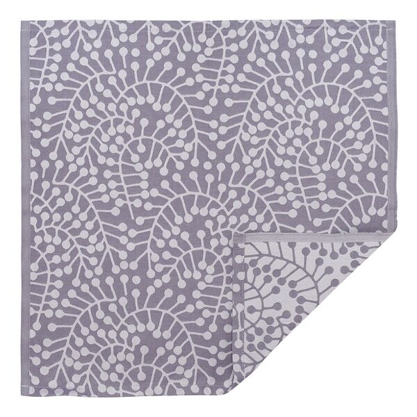 Салфетка из хлопка фиолетово-серого цвета с рисунком Спелая смородина, Scandinavian touch, 53х53см - фото 1
