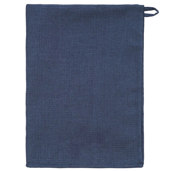 Набор из двух вафельных полотенец изо льна темно-синего цвета из коллекции Essential, 50х70 см - фото 1