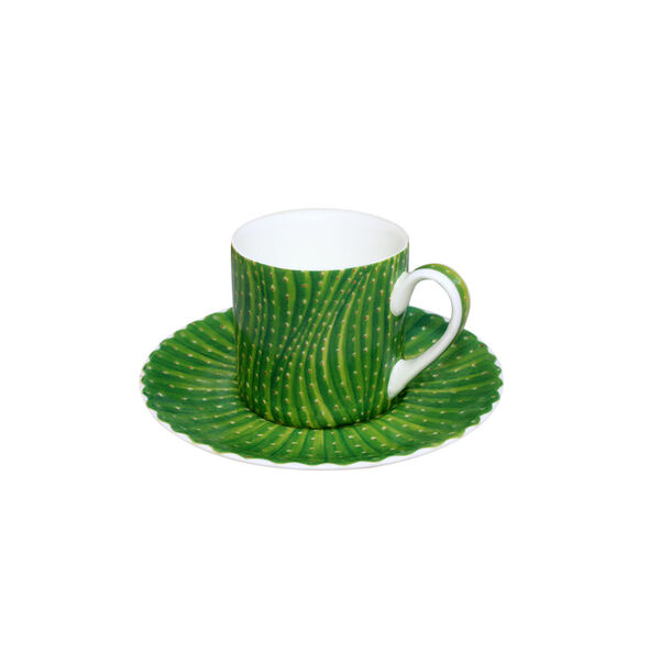 Чашка с блюдцем кофейная, 100 мл, Cactus