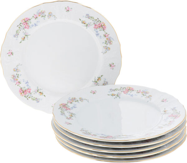 Набор обеденных тарелок 25см "Bernadotte Дикая роза Золото" Thun