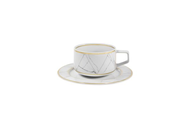 Чашка чайная с блюдцем Каррара 250 мл, фарфор, Vista Alegre