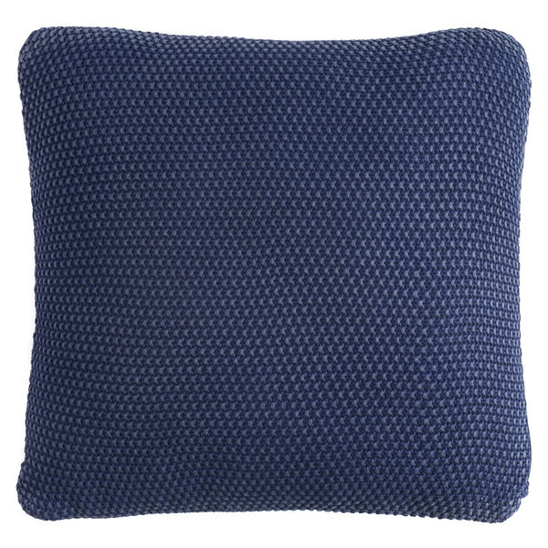 Подушка декоративная из стираного хлопка темно-синего цвета из коллекции Essential, 45х45 см - фото 1