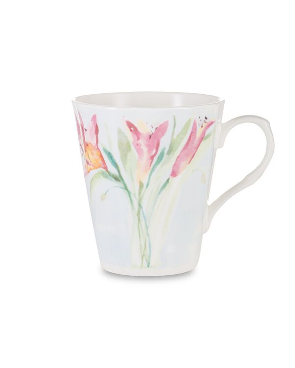 Кружка Heritage Свежие цветы Лилии 370 мл, фарфор костяной, Just mugs