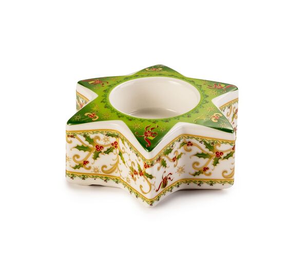 Подсвечник для чайной свечи Lamart Palais Royal Рождественская звезда 11х5 см, фарфор