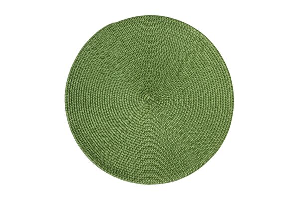 Салфетка подстановочная круглая WO HOME JARDIN 38 см, зеленая, полипропилен, полиэтилен - фото 1