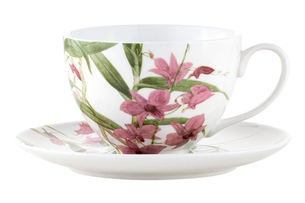 Чашка с блюдцем Орхидея розовая, 0,24 л - фото 1