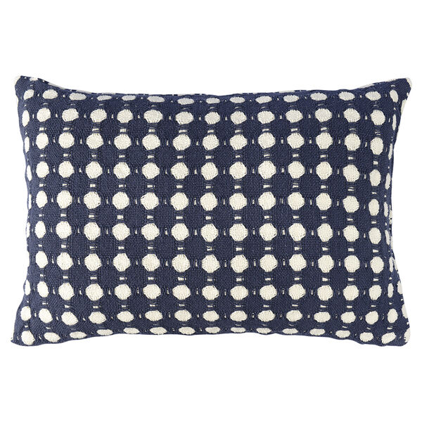 Чехол на подушку из хлопка Polka dots темно-синего цвета из коллекции Essential, 40x60 см - фото 1