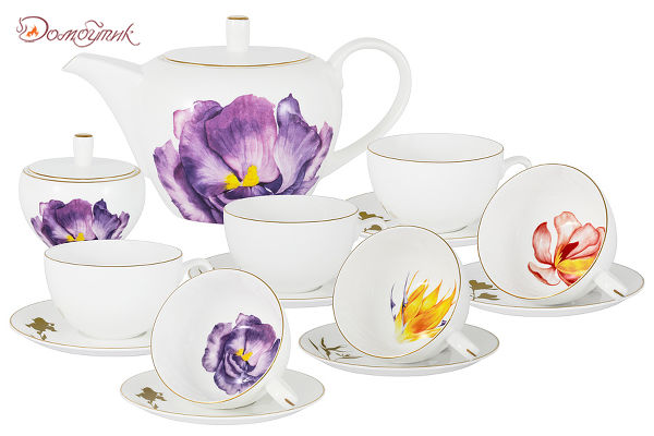Чайный сервиз на 6 персон Flowers 14 предметов Flowers, Anna Lafarg Emily - фото 1