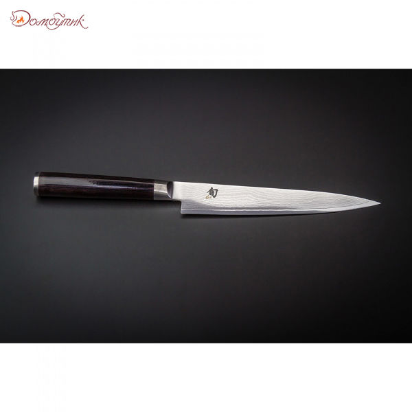 Нож кухонный универсальный "Шан Классик" 15см, дамасская сталь, 32 слоя, Kai