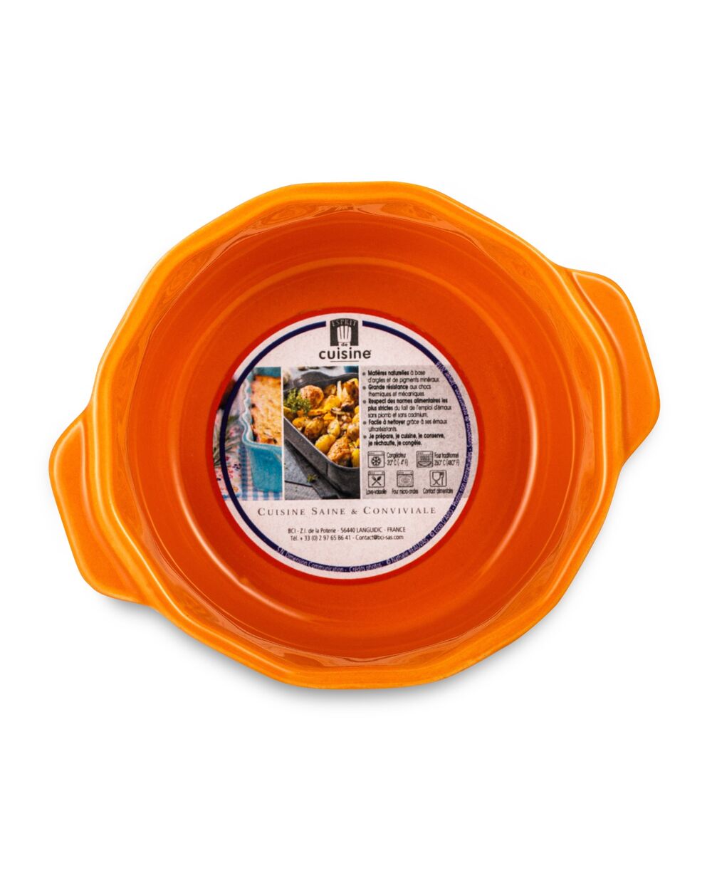 Рамекин с ручками Esprit de cuisine Festonne 12,5 см, 250 мл, оранжевый - фото 6
