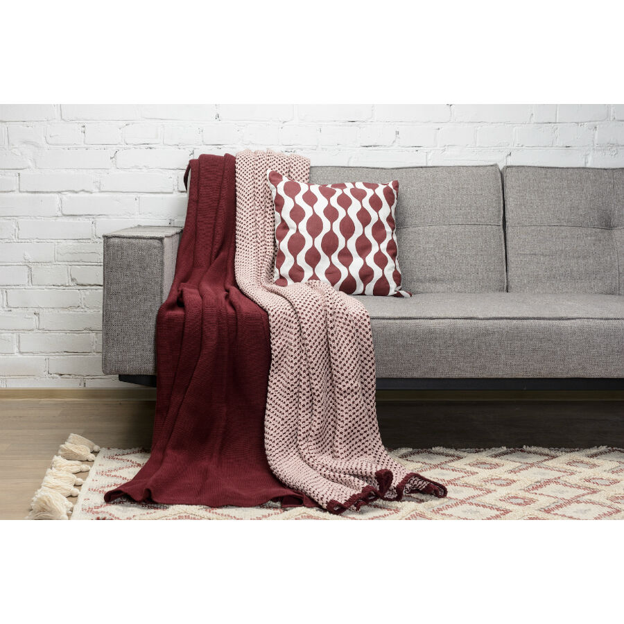 Чехол на подушку Traffic, бордового цвета из коллекции Cuts&Pieces, 45х45 см - фото 4