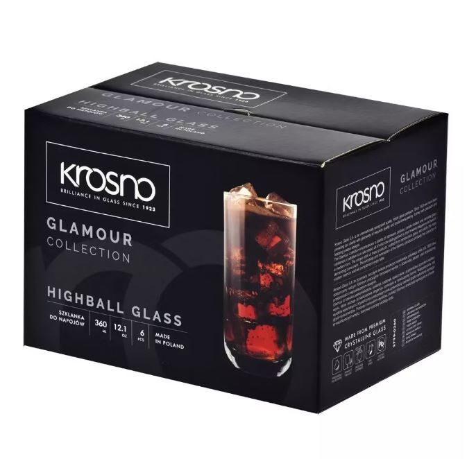 Набор стаканов для воды Гламур 360 мл, 6 шт, стекло, Krosno - фото 5