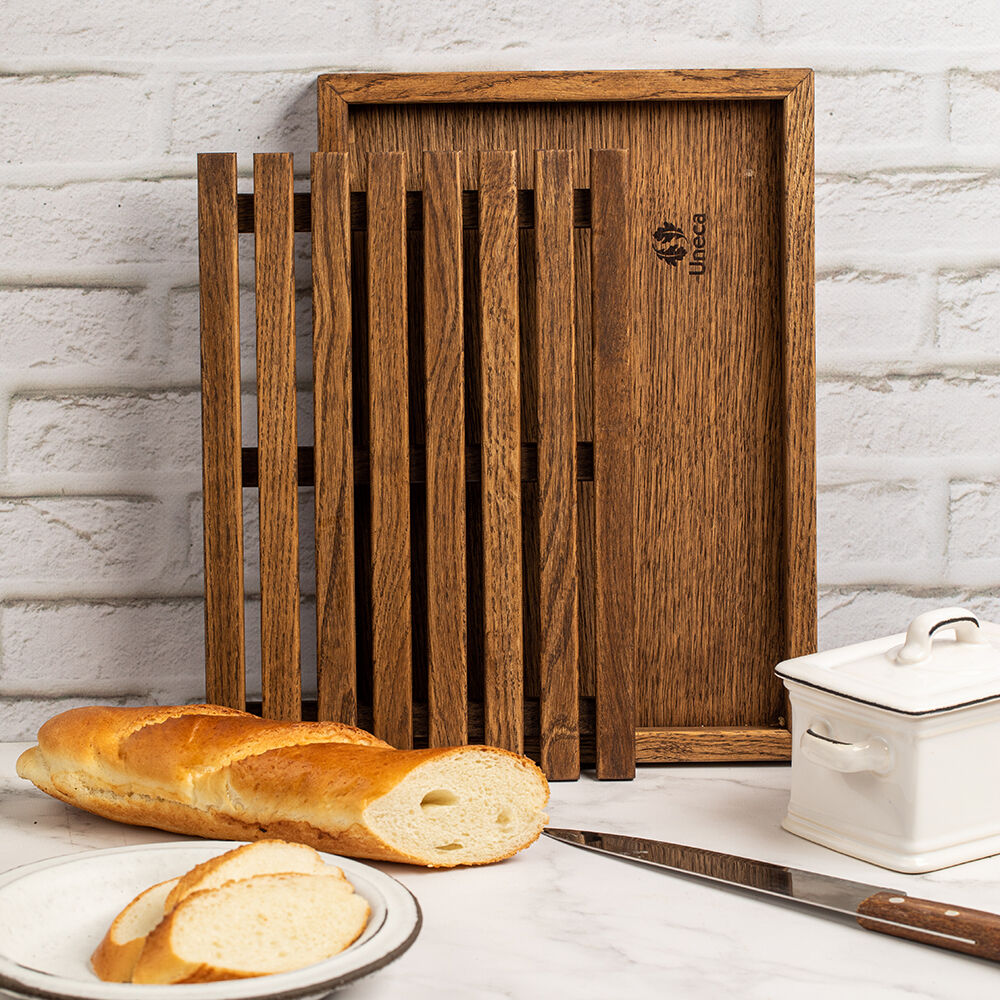 Доска для хлеба дубовая со съёмной решёткой 34х25х4, Uneca - фото 2