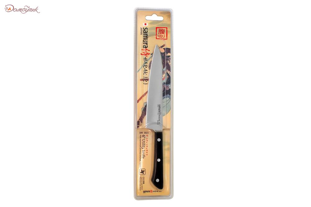 Нож кухонный "Samura HARAKIRI" универсальный 150 мм, корроз.-стойкая сталь, ABS пластик - фото 6