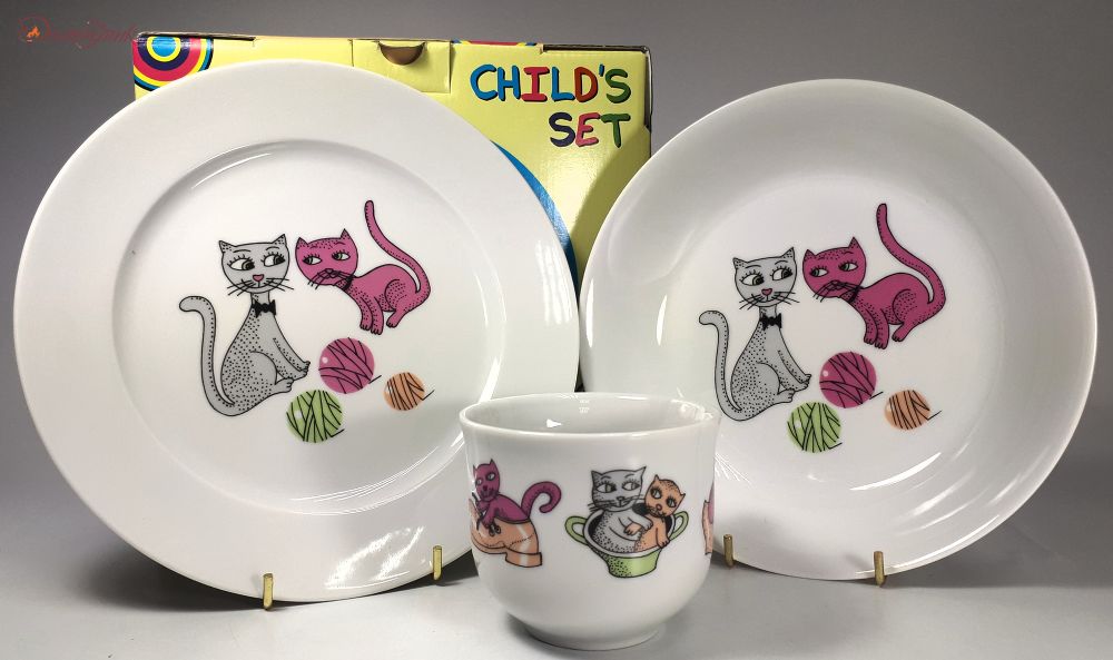 Детский набор посуды "Котята с клубочками" 3 предмета - фото 4