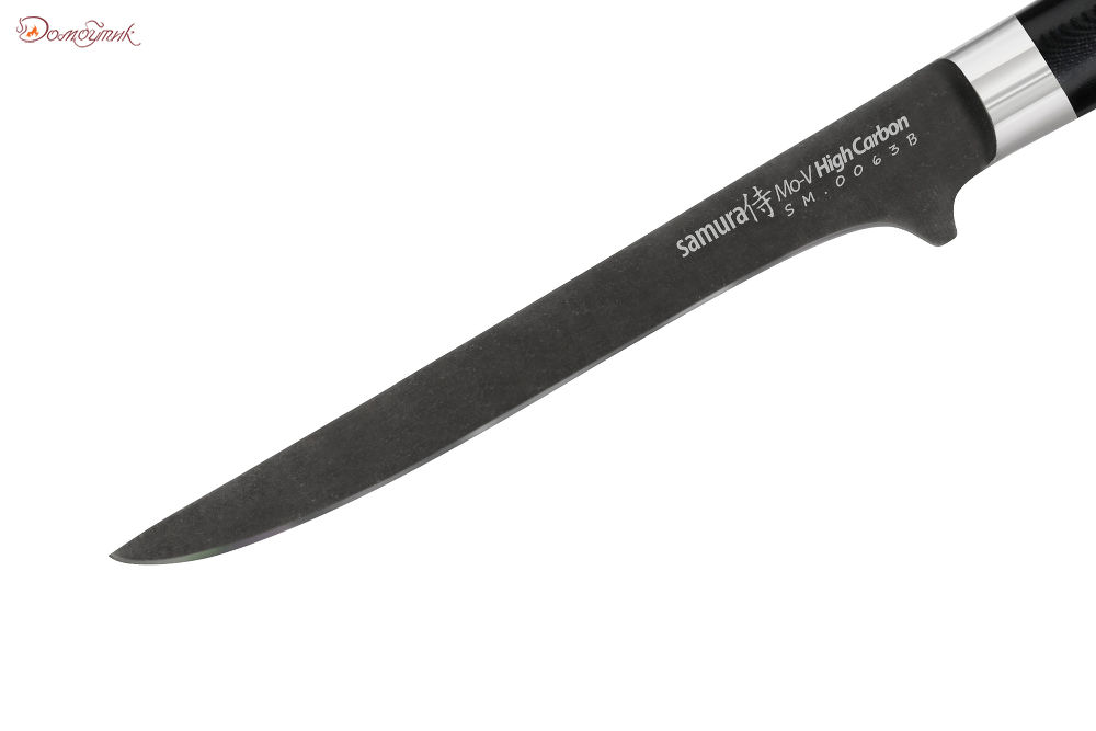 Нож кухонный "Samura Mo-V Stonewash" обвалочный 165 мм, G-10 - фото 2