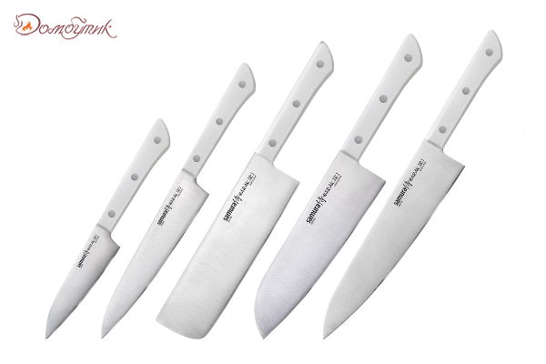 Набор ножей 5 в 1 "Samura HARAKIRI" 11,23,43,85,95, корроз.-стойкая сталь, ABS пластик