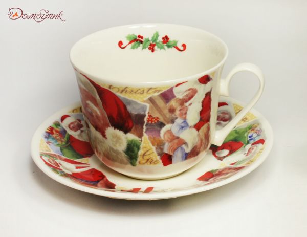 Чайная пара для завтрака "Рождественские пожелания" 500 мл - фото 1