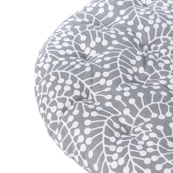 Подушка на стул круглая серого цвета с принтом Спелая Смородина из коллекции Scandinavian touch, 40 см - фото 4