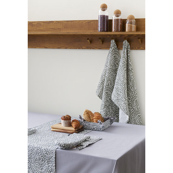 Набор из двух муслиновых полотенец серого цвета с принтом Спелая Смородина из коллекции Scandinavian touch, 50х70 см - фото 2