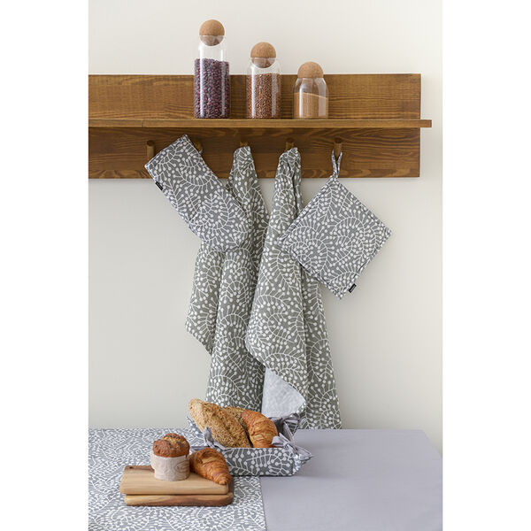Набор из двух муслиновых полотенец серого цвета с принтом Спелая Смородина из коллекции Scandinavian touch, 50х70 см - фото 6