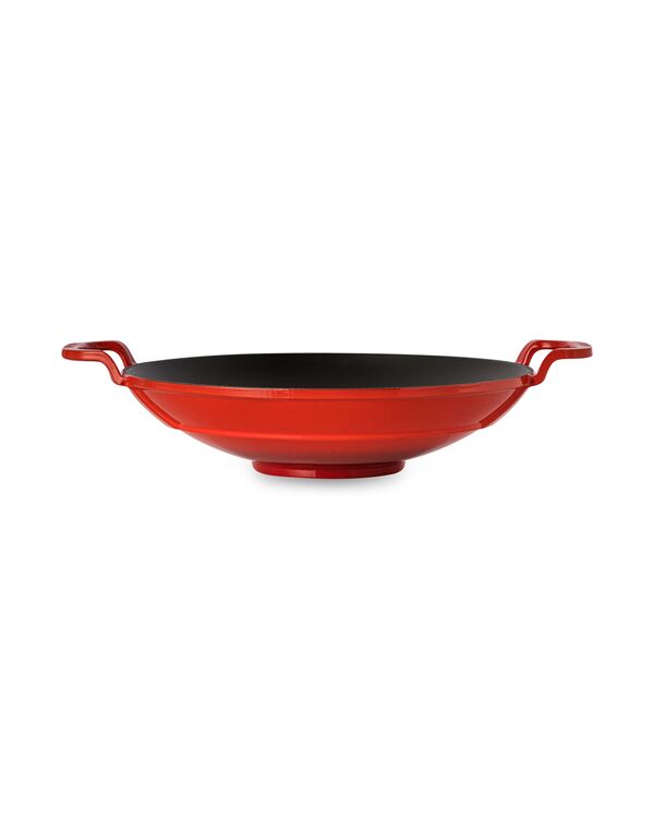 Сковорода Вок  38 см, 5,3 л, чугун, красная, Lava - фото 4