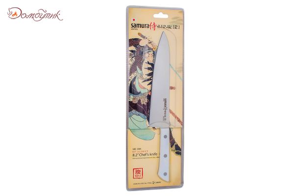 Нож кухонный "Samura HARAKIRI" Шеф 208 мм, корроз.-стойкая сталь, ABS пластик - фото 6