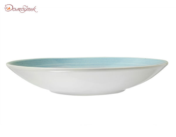 Тарелка суповая Medison , 28 см, голубая. - фото 3