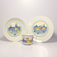 Детский набор посуды "Уточки на пруду" 3 предмета - фото 1