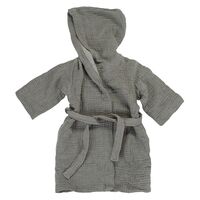 Детский халат из жатого хлопка серого цвета из коллекции Essential 4-5Y - фото 2