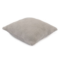 Подушка из хлопка рельефной вязки светло-серого цвета из коллекции Essential, 45х45 см - фото 2