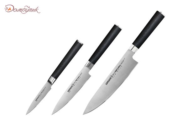 Набор из 3 ножей Samura Mo-V в подарочной коробке(10, 21, 85), G-10