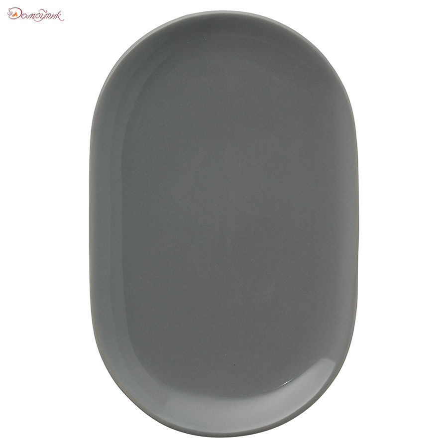 Тарелка сервировочная Cafe Concept 19,6х12,5 см темно-серая - фото 1