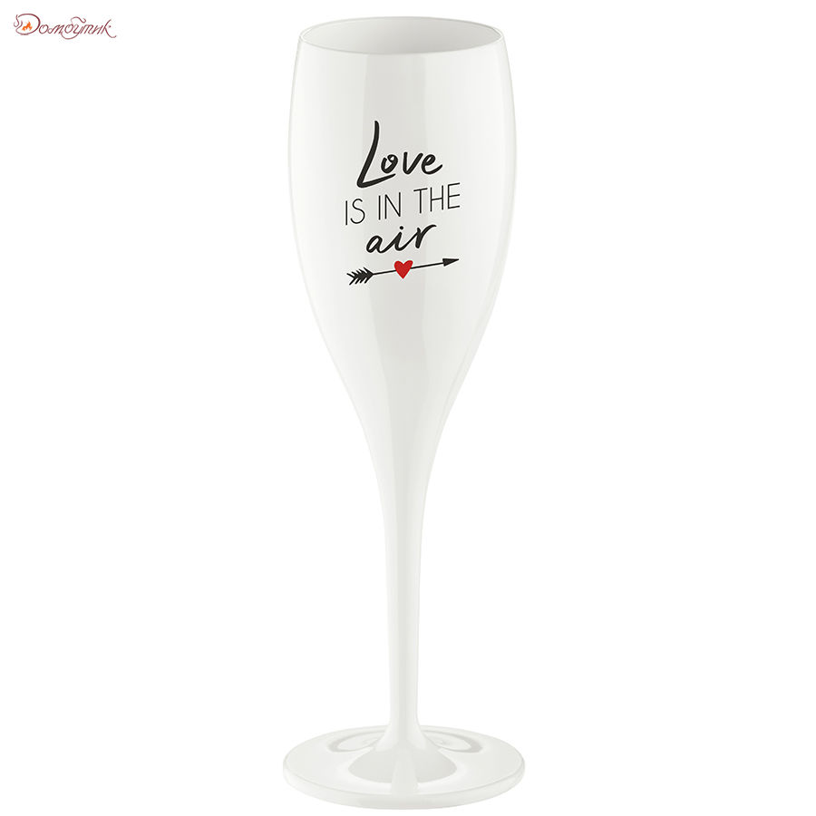 Бокал для шампанского с надписью LOVE IS IN THE AIR 100 мл белый - фото 1
