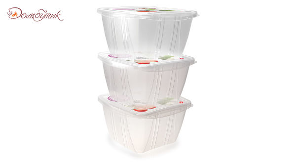 Набор контейнеров SNIPS "Fresh" 1л,  для СВЧ и заморозки, 3шт, пластик