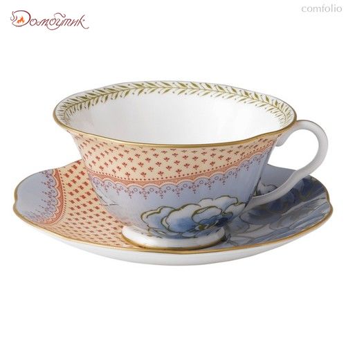 Чашка чайная с блюдцем Wedgwood Бабочки и цветы. Пионы 180мл