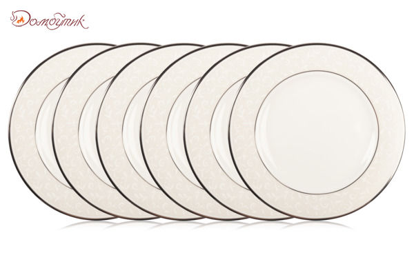 Набор из 6 тарелок закусочных Lenox "Чистый опал" 20,5см - фото 1