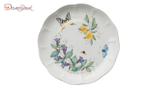 Тарелка обеденная Lenox Бабочки на лугу. Бабочка-Парус 28см, золото