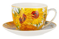 Чашка с блюдцем Подсолнухи (В. Ван Гог), 0,26 л - фото 1