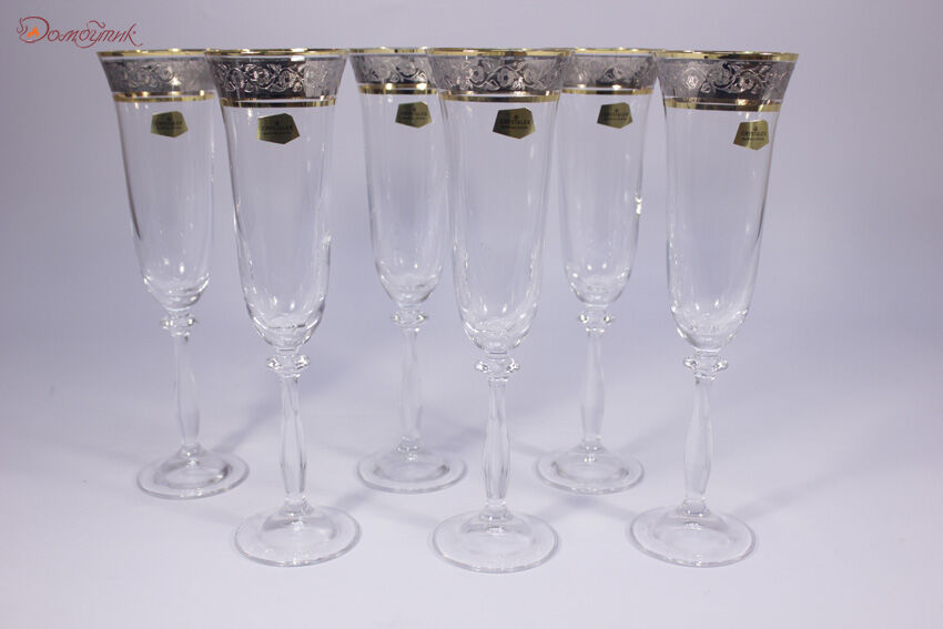 Набор бокалов для шампанского "Анжела", 190мл, 6шт - фото 1