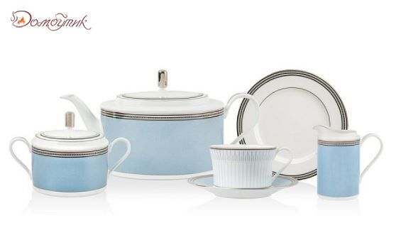 Сервиз чайный Noritake "Богарт платиновый" на 6 персон, 21 предмет - фото 1