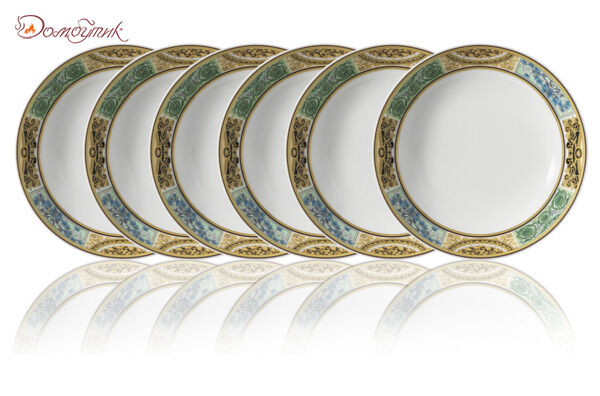 Набор тарелок суповых Rosenthal Versace Барокко Мозаик 22 см, 6 шт, фарфор - фото 1
