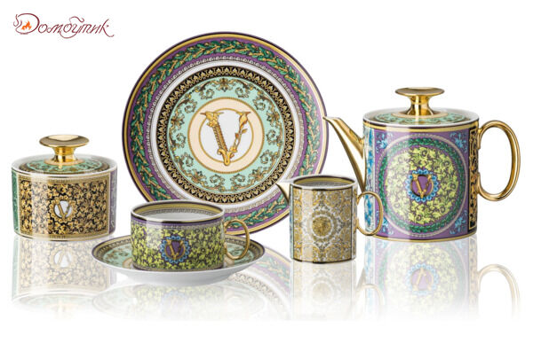Сервиз чайный Rosenthal Versace Барокко Мозаик на 6 персон 15 предметов, фарфор - фото 1