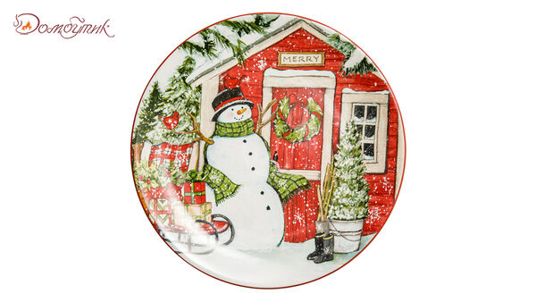 Тарелка закусочная Certified Int. Дом снеговика-2 23см, керамика