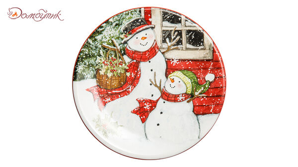 Тарелка пирожковая Certified Int. Дом снеговика. Два снеговика-1 15см, керамика
