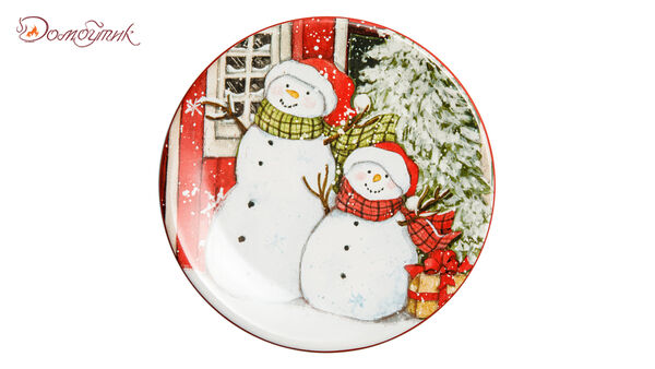 Тарелка пирожковая Certified Int. Дом снеговика. Два снеговика-2 15см, керамика